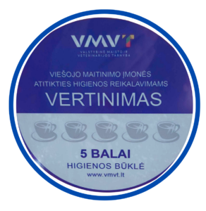 Vertinimas 5 balai